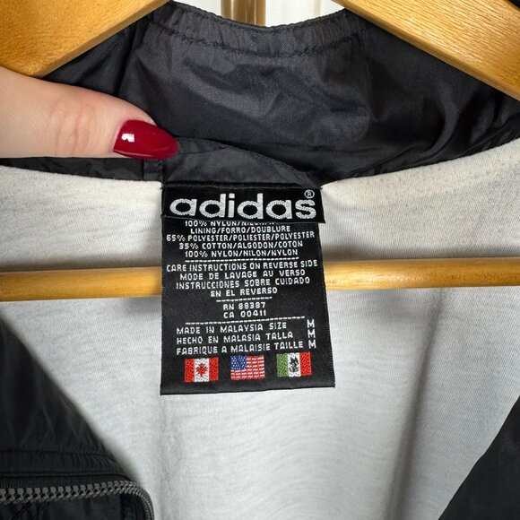 Vintage Adidas 3-Stripe Windbreaker Full Zip Track Jacket Medium - Picture 5 of 11